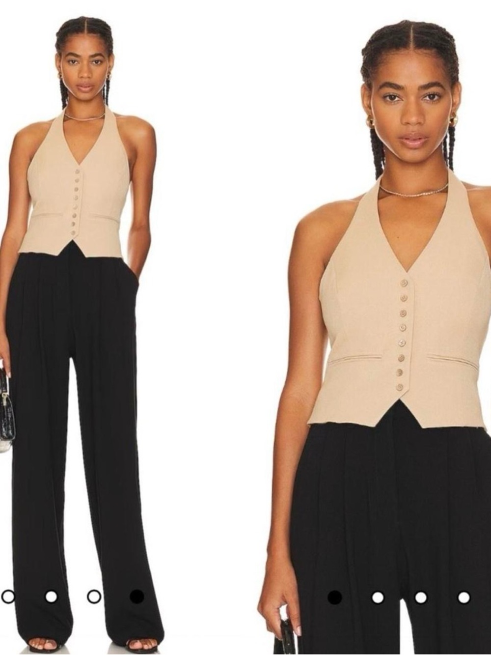 Favorite Daughter Halter Vest Tank Top in Beige